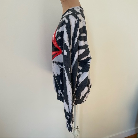 Madeworn Rolling Stones Voodoo Long Sleeve Distressed Tie Dye Sweatshirt EUC S - Picture 7 of 12